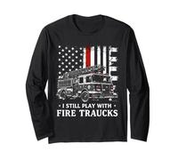 Io Ancora Gioco con Camion dei Pompieri Sottile Linea Rossa Vigile del Fuoco Maglia a Manica