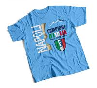 "Io C'ero Napoli Campione D'Italia" 2023 Maglia T-Shirt Scudetto Azzurri 100% Cotone Azzurra Bianca Nera Idea Regalo Tifoso Napoletano 1926 Cuore Azzurro Taglie Adulto e Bambino Forza Napoli Sempre