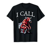 Io CHIAMO stronzate Divertente Bull On Toilet Sarcastico Merda Umorismo Maglietta