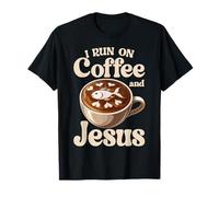 Io Corro Sul Caffè E Gesù Caffeina Bere Cristiano Maglietta