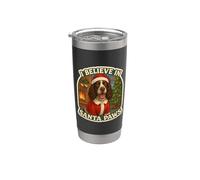 Io credo in Santa Paws Springer Spaniel Christmas Bicchiere termico in acciaio inox doppia parete