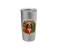 Io credo in Santa Paws Springer Spaniel Christmas Bicchiere termico in acciaio inox doppia parete