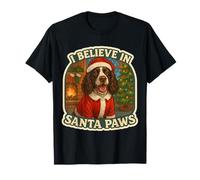 Io Credo in Santa Paws Springer Spaniel Christmas Maglietta