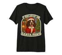 Io Credo in Santa Paws Springer Spaniel Christmas Maglietta Premium