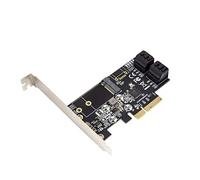 IO Crest Interno 4 Porte Non-Raid SATA III 6GB/s con M.2 B-Key 22x42 PCI-E x4 Scheda Controller per PC Desktop Supporto SSD e HDD con staffa a basso profilo. Chipset JMB585
