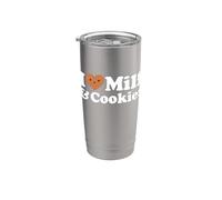 Io Cuore Milf & Biscotti - Divertente Latte Amore Caldo Dolce Mamme scherzo Bicchiere termico in acciaio inox doppia parete