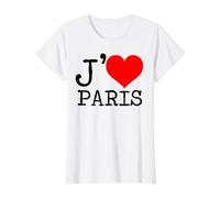 Io Cuore Parigi J'Adore Paris Maglietta con Stampa Grafica Economica