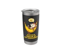 Io d Rather be Chillin' in my Hammock Cute Monkey Camp Kawaii Bicchiere termico in acciaio inox doppia parete