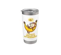 Io d Rather be Chillin' in my Hammock Cute Monkey Camp Kawaii Bicchiere termico in acciaio inox doppia parete