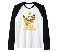Io d Rather be Chillin' in My Hammock Cute Monkey Camp Kawaii Maglia con Maniche Raglan