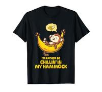 Io d Rather be Chillin' in My Hammock Cute Monkey Camp Kawaii Maglietta