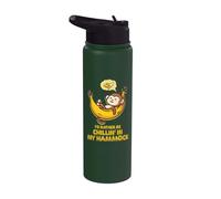 Io d Rather be Chillin' in my Hammock Cute Monkey Camp Kawaii Stainless Steel Insulated Water Bottle