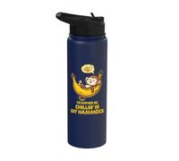 Io d Rather be Chillin' in my Hammock Cute Monkey Camp Kawaii Stainless Steel Insulated Water Bottle