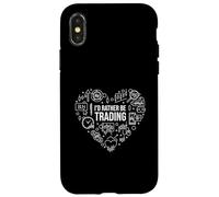Io d Rather Be Trading Cuore con linea sottile icone design Custodia per iPhone X/XS