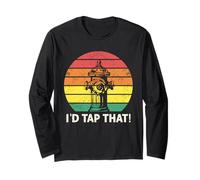 Io d Tap That Fire Hydrant Divertente Retro Tramonto Grafica Maglia a Manica