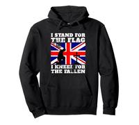 Io difendo la Bandiera, Mi inginocchio per la Union Jack Caduta Felpa con Cappuccio