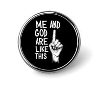 Io e Dio siamo così graziosi spilli da bavero, spille, distintivi, rotondi in metallo, per giacche, cappelli, borse, accessori, gioielli