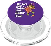 Io e il mio gatto parliamo Sh! T About You Skates Groovy Flower Fun PopSockets PopGrip per MagSafe