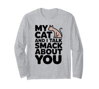Io e Il Mio Gatto parliamo Smack Funny Cat Lover Art Maglia a Manica
