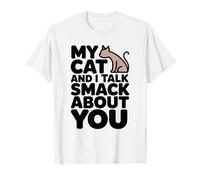 Io e Il Mio Gatto parliamo Smack Funny Cat Lover Art Maglietta