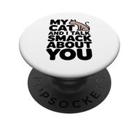 Io e il mio gatto parliamo Smack Funny Cat Lover Art PopSockets PopGrip Adesivo