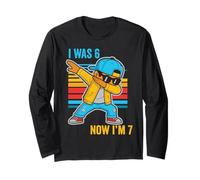Io Ero 6 Ora Sono 7 Compleanno Dabbing Bambini Ragazzi 67 Meme Sport Maglia a Manica