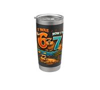 Io ero sei ora sono sette 6 7 Capibara 67 Meme 7 ° compleanno Bicchiere termico in acciaio inox doppia parete