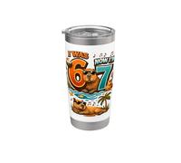 Io ero sei ora sono sette 6 7 Capibara 67 Meme 7 ° compleanno Bicchiere termico in acciaio inox doppia parete