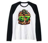 Io Ero Sei Ora Sono Sette 6 7 Kaiju 67 Meme 7 ° Compleanno Maglia con Maniche Raglan