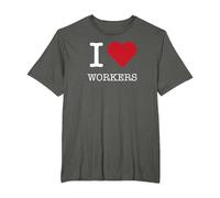 Io Heart Workers, Amo i Workers Maglietta, Uomo Taglie Grandi, Asfalto, 2X Tall