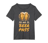 Io Ho Il Beer Pass Frase Divertente Birra Maglietta, Donna Plus-Size, Grigio Scuro, 1X