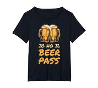 Io Ho Il Beer Pass Frase Divertente Birra Maglietta, Donna Plus-Size, Nero, 4X