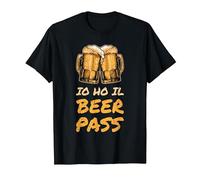 Io Ho Il Beer Pass Frase Divertente Birra Maglietta, Uomo, Nero, 5XL