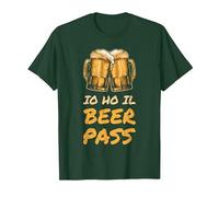 Io Ho Il Beer Pass Frase Divertente Birra Maglietta, Uomo, Verde Foresta, S