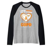 Io Indossare Arancione per Il Mio patrigno BPCO consapevolezza Maglia con Maniche Raglan