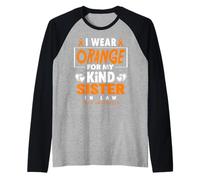 Io Indossare Arancione per la mia Sorella in Legge BPCO consapevolezza Maglia con Maniche Raglan