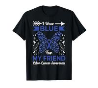 Io Indossare Blu per Il Mio Amico Colon Cancro consapevolezza Nastri Maglietta