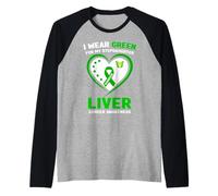 Io Indossare Verde per la mia figliastra fegato Cancro consapevolezza Maglia con Maniche Raglan