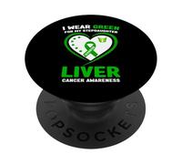 Io indossare verde per la mia figliastra fegato cancro consapevolezza PopSockets PopGrip Adesivo