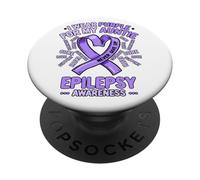 Io indossare viola per la mia zia epilessia consapevolezza PopSockets PopGrip Adesivo