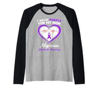 Io Indossare Viola per mia Madre emicrania Mal di Testa consapevolezza Maglia con Maniche Raglan