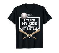Io Insegno A Mio Bambino Per Colpire E Rubare Baseball Papà Mamma Per Gli Uomini Wom Maglietta