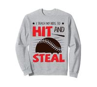 Io Insegno ai Miei Figli a Colpire e rubare Softball Baseball Mamma papà Felpa