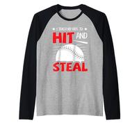Io Insegno ai Miei Figli a Colpire e rubare Softball Baseball Mamma papà Maglia con Maniche Raglan