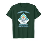 Io Non bestemmio sprono Dio a Far Meglio Scherzo Divertente Maglietta, Uomo, Verde Foresta, L