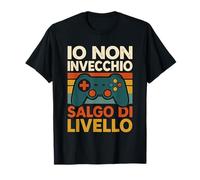 Io Non Invecchio Salgo di Livello Divertente Gamer Maglietta