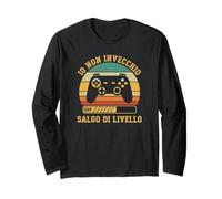 Io Non Invecchio Salgo di Livello - Gamer Videogame Retro Maglia a Manica