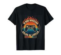Io Non Invecchio Salgo di Livello Maglietta Gamer Vintage Maglietta