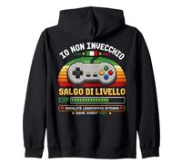 Io Non Invecchio Salgo di Livello Videogames Simpatiche Uomo Felpa con Cappuccio