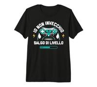 Io Non Invecchio Salgo di Livello Videogiochi Gamer Gaming Maglietta Premium